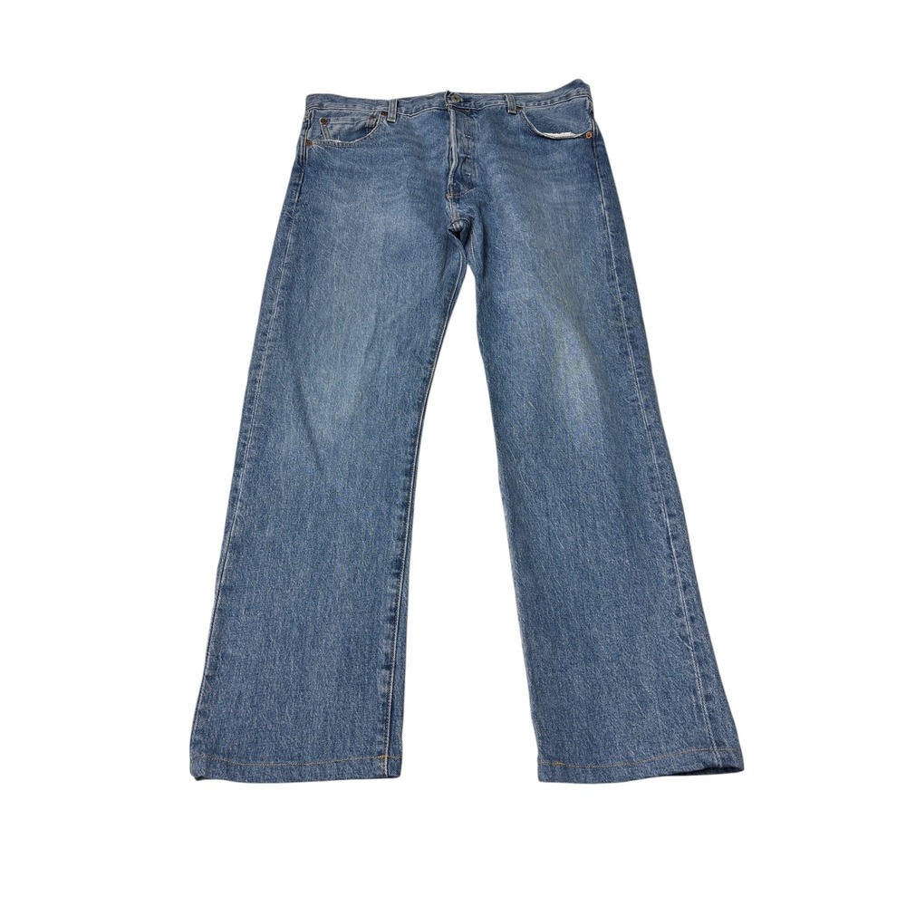 Levis Premium Big E 501 93 Straight Leg Jeans Mens 36x29 Blue Button Fly Denim